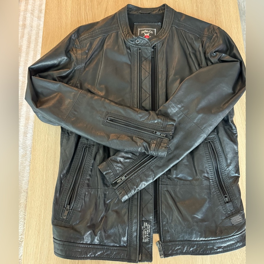 Diesel Men’s Motorcycle Goat Leather Jacket